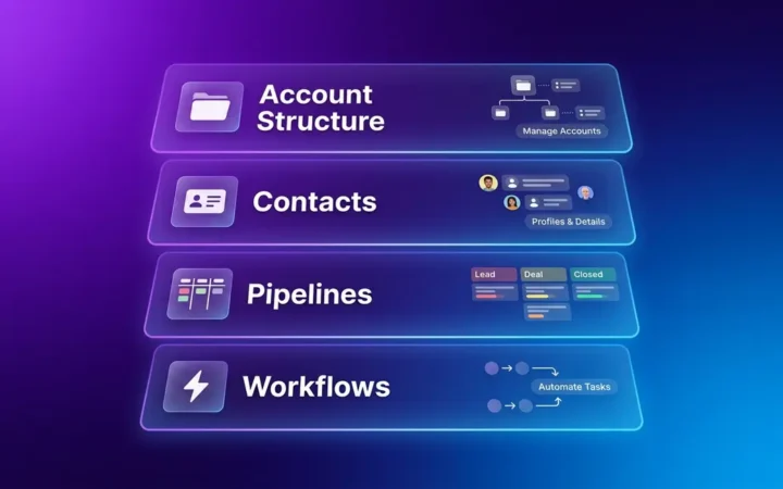 How to Organise Your GoHighLevel CRM (4-Layer System)