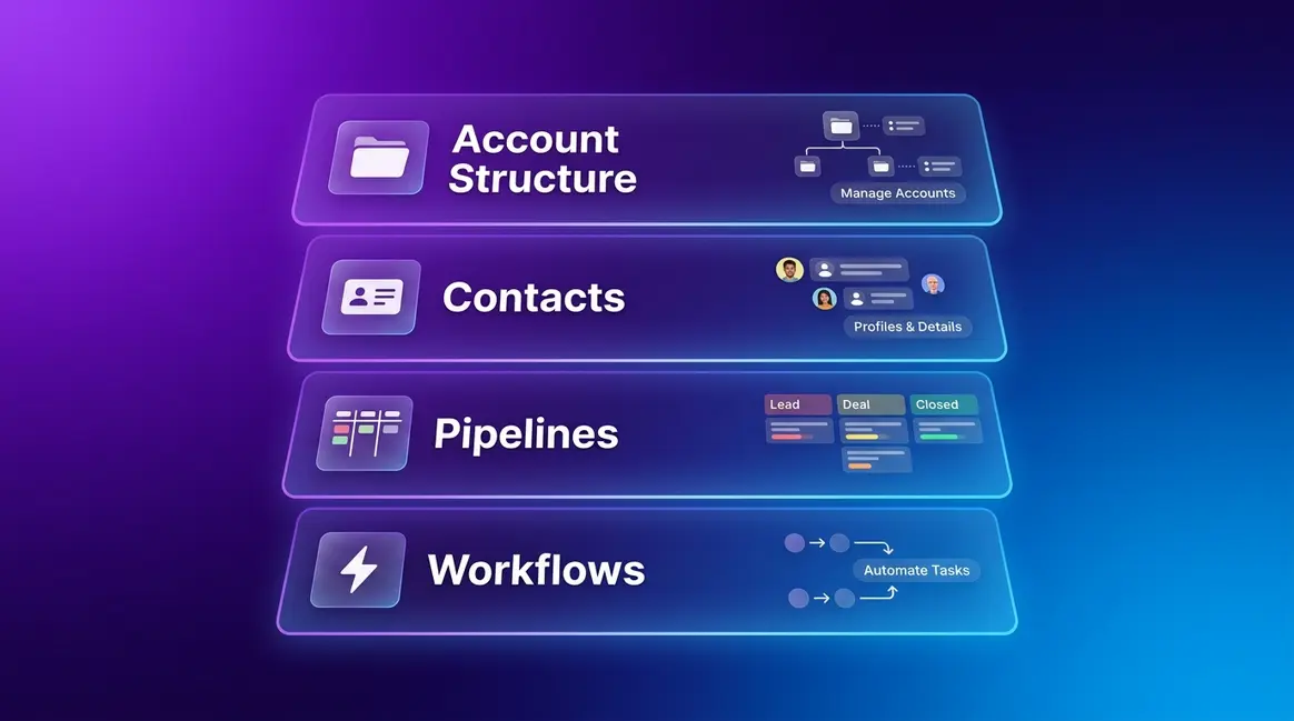 How to Organise Your GoHighLevel CRM (4-Layer System)